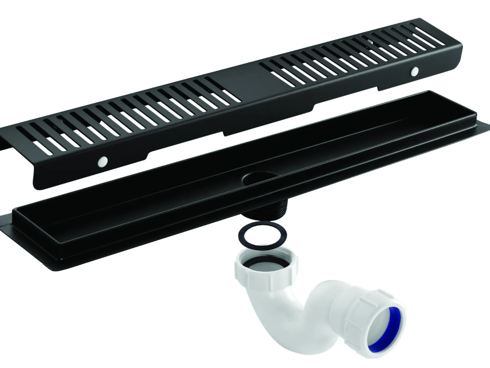 Brevik Shower Channel Black 860mm 304 Stainless Steel