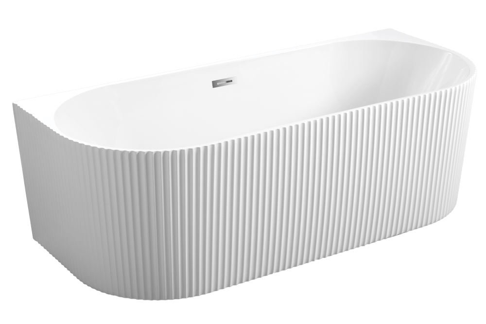 Lavé Strasbourg Freestanding Back to Wall Ribbed Bath One Piece